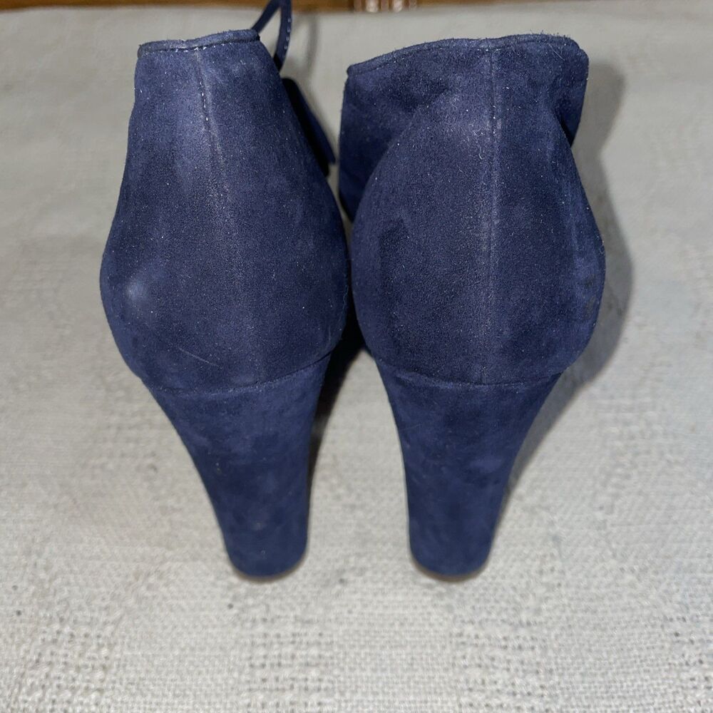 Cole Haan Women’s Heeled Booties Size 7.5 B Navy Blue Leather Business Formal - Picture 10 of 12